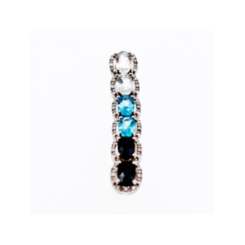 925 Sterling Silver Goshenite, Topaz & Tourmaline Pendant