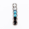 925 Sterling Silver Goshenite, Topaz & Tourmaline Pendant
