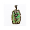 925 Sterling Silver Nephrite & Marcasites Dragon Pendant