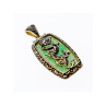 925 Sterling Silver Nephrite & Marcasites Dragon Pendant