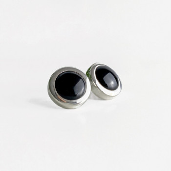 925 Sterling Silver Black Onyx Classic Stud Earrings