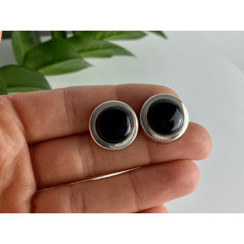 925 Sterling Silver Black Onyx Classic Stud Earrings