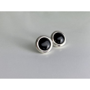 925 Sterling Silver Black Onyx Classic Stud Earrings