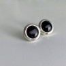 925 Sterling Silver Black Onyx Classic Stud Earrings