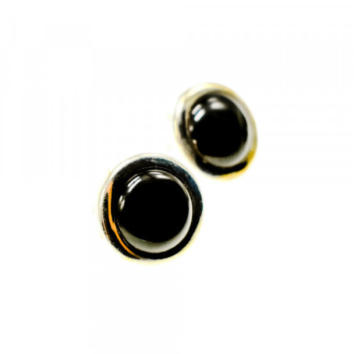 925 Sterling Silver Black Onyx Classic Stud Earrings