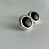 925 Sterling Silver Black Onyx Classic Stud Earrings