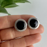 925 Sterling Silver Black Onyx Classic Stud Earrings
