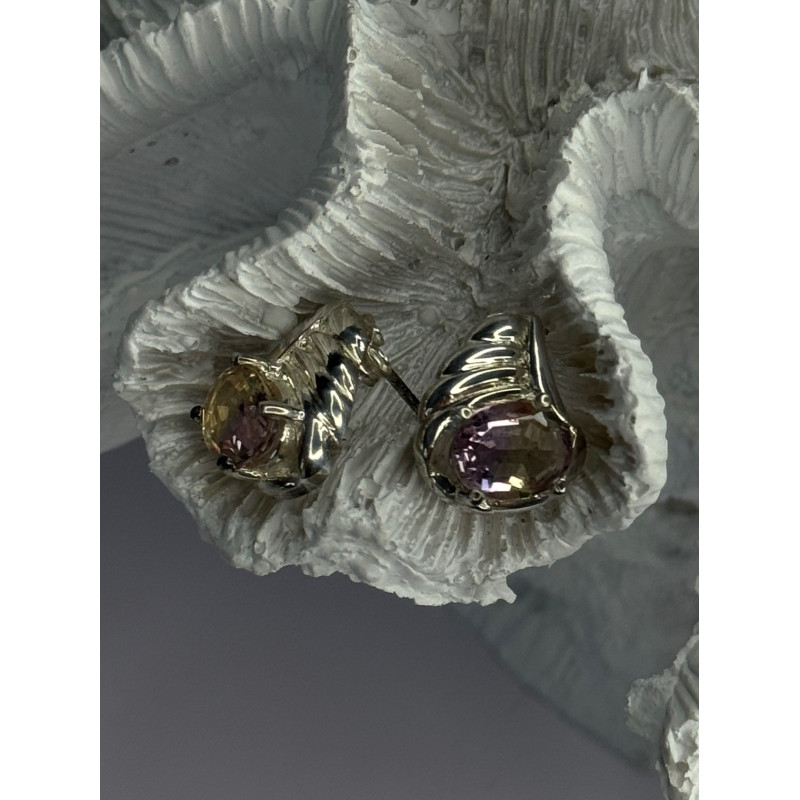 925 Sterling Silver Mystic Topaz Earrings Length 0.60 inch