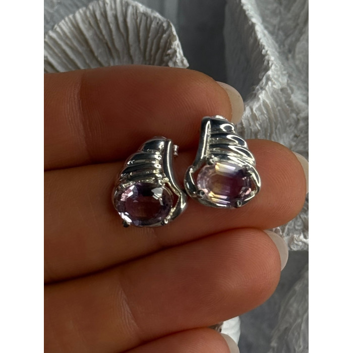 925 Sterling Silver Mystic Topaz Earrings Length 0.60 inch