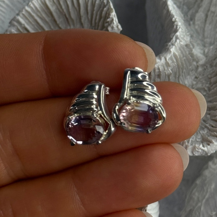 925 Sterling Silver Mystic Topaz Earrings Length 0.60 Inch