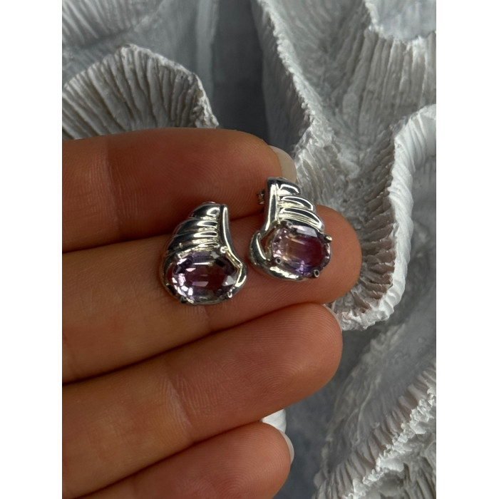 925 Sterling Silver Mystic Topaz Earrings Length 0.60 inch