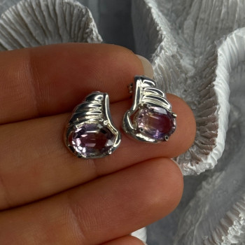 925 Sterling Silver Mystic Topaz Earrings Length 0.60 Inch