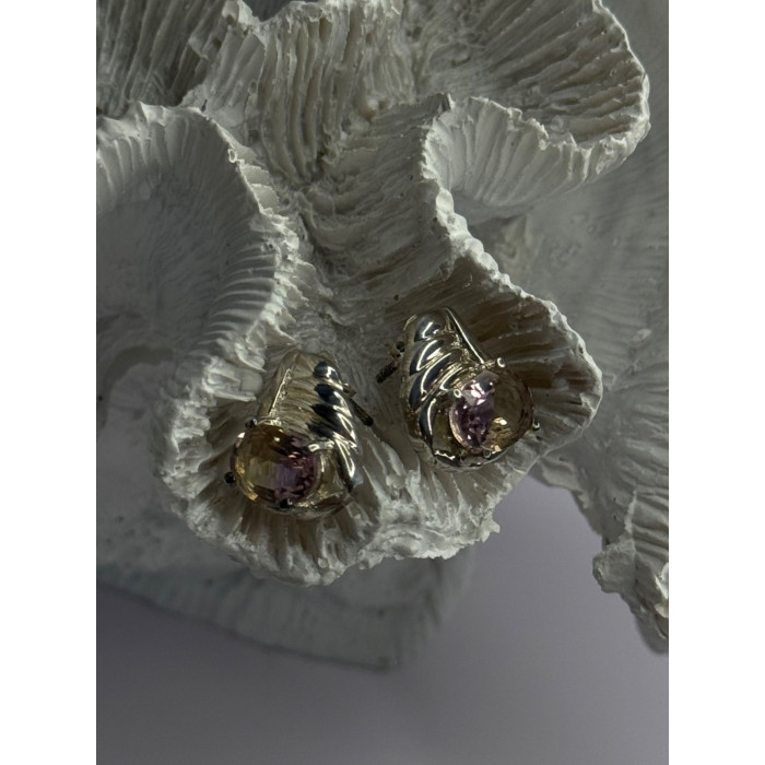 925 Sterling Silver Mystic Topaz Earrings Length 0.60 inch