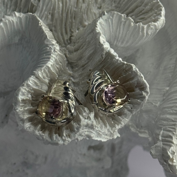 925 Sterling Silver Mystic Topaz Earrings Length 0.60 Inch