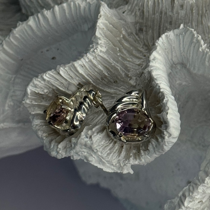 925 Sterling Silver Mystic Topaz Earrings Length 0.60 Inch