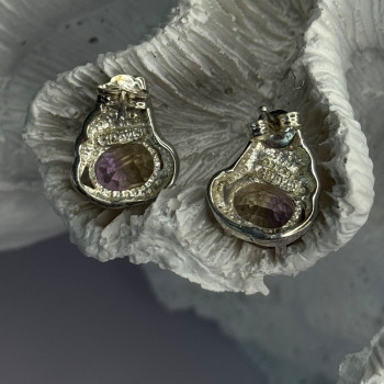 925 Sterling Silver Mystic Topaz Earrings Length 0.60 Inch