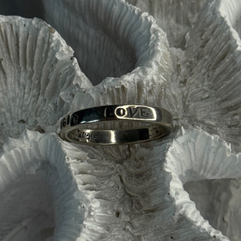 925 Sterling Silver Love Happiness Peace Magic Ring Size 8