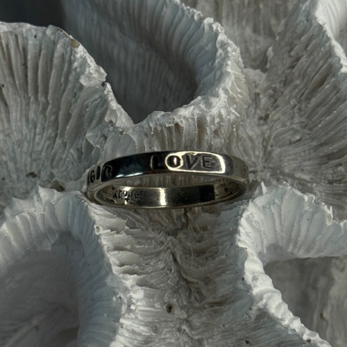 925 Sterling Silver Love Happiness Peace Magic Ring Size 8