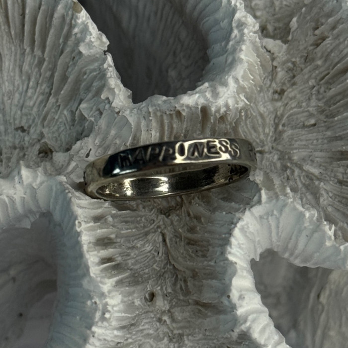 925 Sterling Silver Love Happiness Peace Magic Ring Size 8