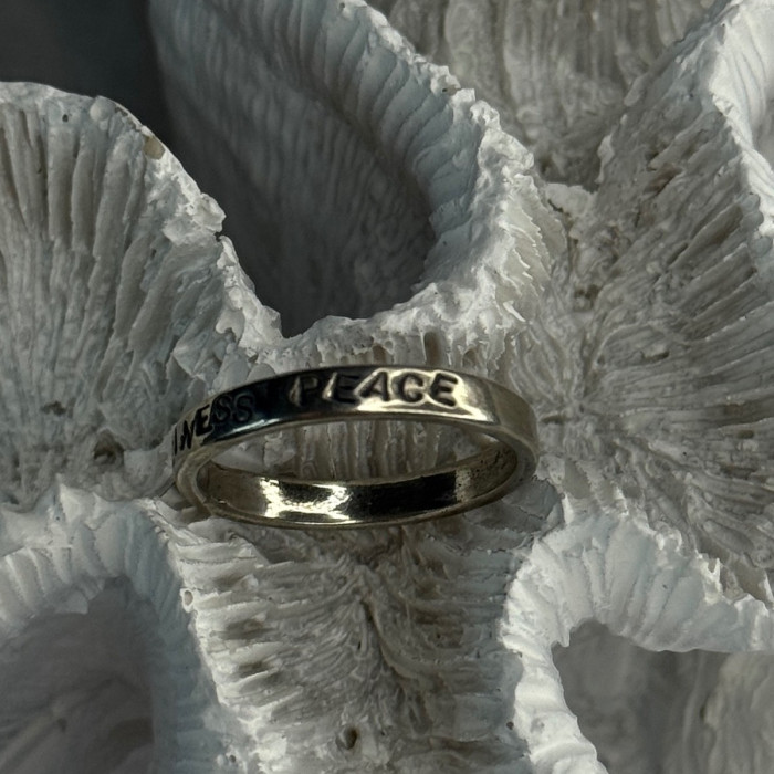 925 Sterling Silver Love Happiness Peace Magic Ring Size 8