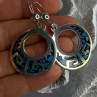 Vintage Mexico 925 Sterling Silver Turquoise Earrings Length 2 Inch