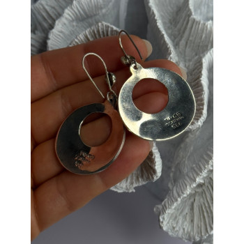 Vintage Mexico 925 Sterling Silver Turquoise Earrings Length 2 inch