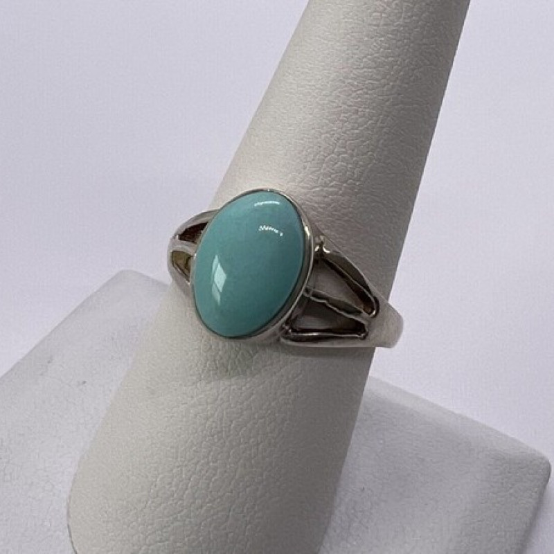 925 Sterling Silver Larimar Ring Size 8