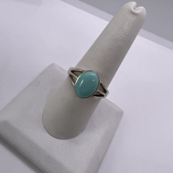 925 Sterling Silver Larimar Ring Size 8