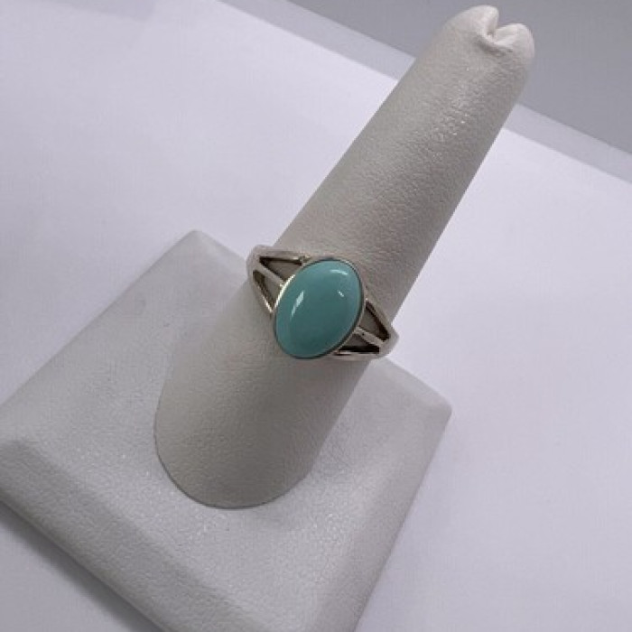 925 Sterling Silver Larimar Ring Size 8