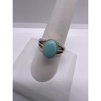 925 Sterling Silver Larimar Ring Size 8