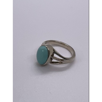925 Sterling Silver Larimar Ring Size 8