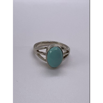 925 Sterling Silver Larimar Ring Size 8