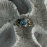 925 Sterling Silver Blue Topaz Ring Size 6