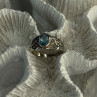925 Sterling Silver Blue Topaz Ring Size 6