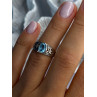 925 Sterling Silver Blue Topaz Ring Size 6
