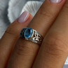 925 Sterling Silver Blue Topaz Ring Size 6