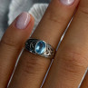 925 Sterling Silver Blue Topaz Ring Size 6
