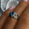 925 Sterling Silver Blue Topaz Ring Size 6