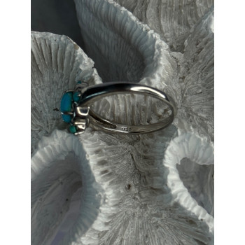 Bbj 925 Sterling Silver Turquoise Ring Size 9.5