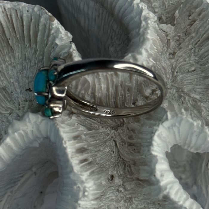 Bbj 925 Sterling Silver Turquoise Ring Size 9.5