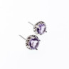 925 Sterling Silver Amethyst Stud Earrings