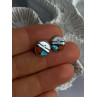 Vintage Native American 925 Sterling Silver Zuni Multi Gemstone Earrings