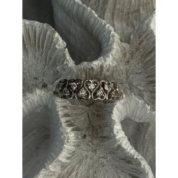 Bbj 925 Sterling Silver White Topaz Heart Ring Size 7