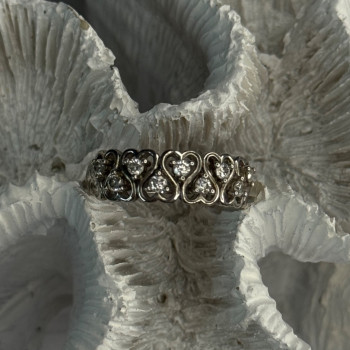 Bbj 925 Sterling Silver White Topaz Heart Ring Size 7