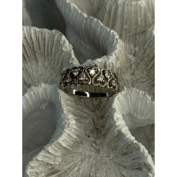 Bbj 925 Sterling Silver White Topaz Heart Ring Size 7