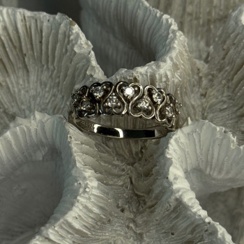 Bbj 925 Sterling Silver White Topaz Heart Ring Size 7