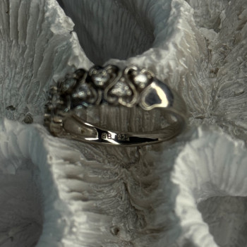 Bbj 925 Sterling Silver White Topaz Heart Ring Size 7