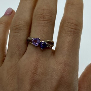 925 Sterling Silver Iolite & Tanzanite 