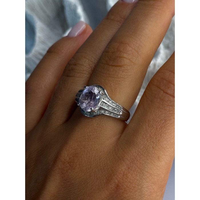 925 Sterling Silver Morganite & Beryl Ring Size 8