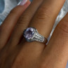 925 Sterling Silver Morganite & Beryl Ring Size 8